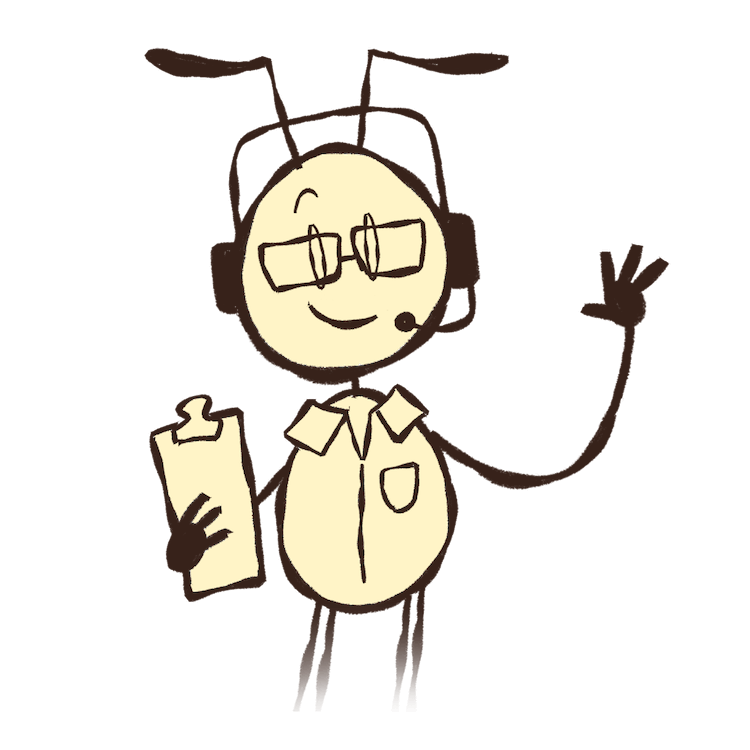 Professional ant holding a clipboard