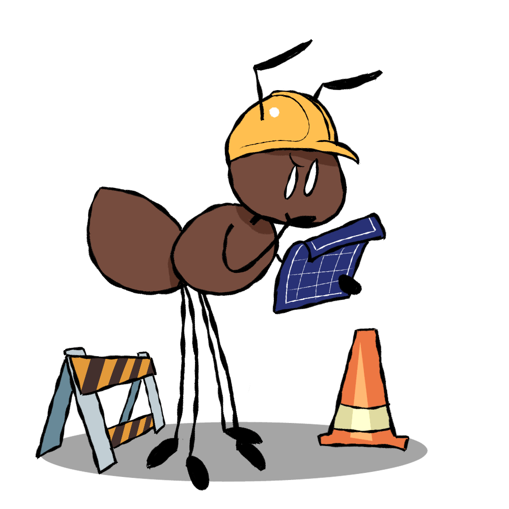 Construction ant planning a new website